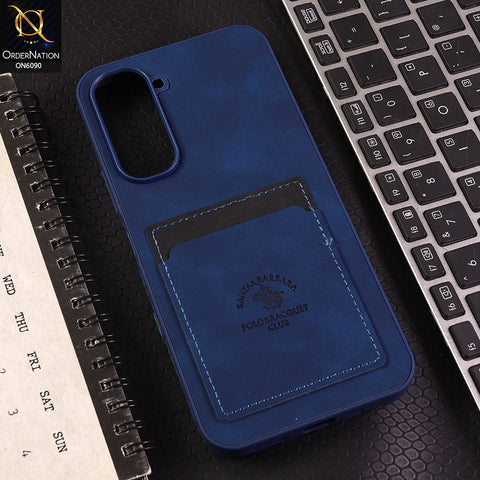 Infinix Hot 70 Cover - Blue - Premium Leather Card Pocket Protective Case