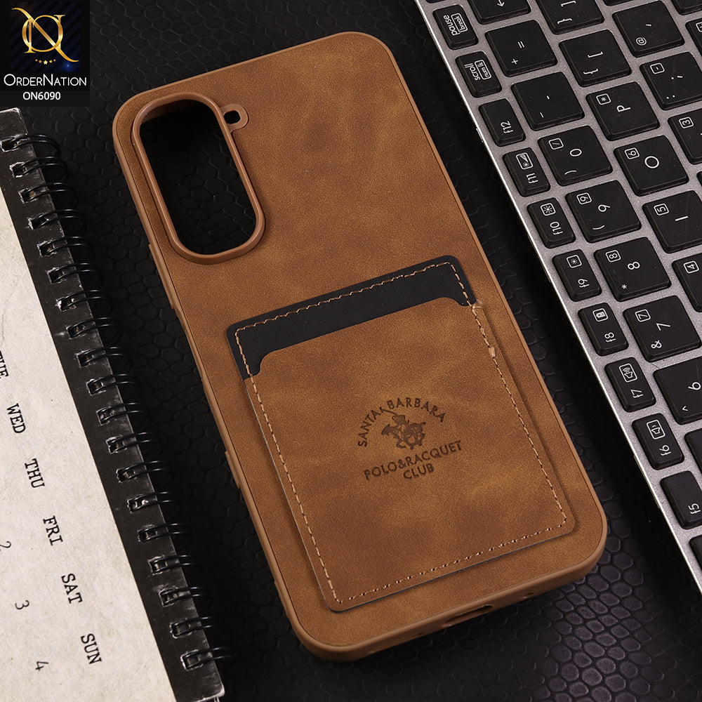 Infinix Hot 70 Cover - Light Brown - Premium Leather Card Pocket Protective Case