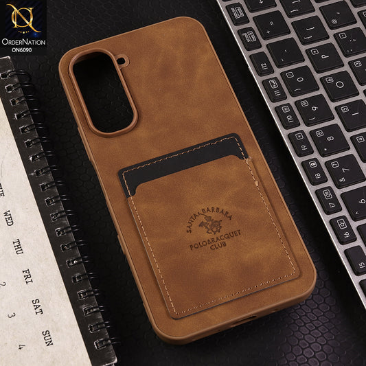Infinix Hot 70 Cover - Light Brown - Premium Leather Card Pocket Protective Case