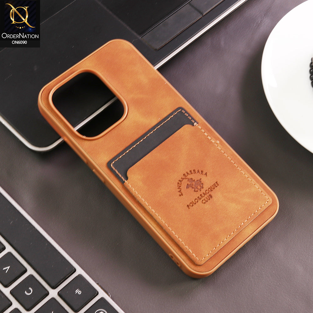 Oppo Reno 15 China Cover - Light Brown - Premium Leather Card Pocket Protective Case