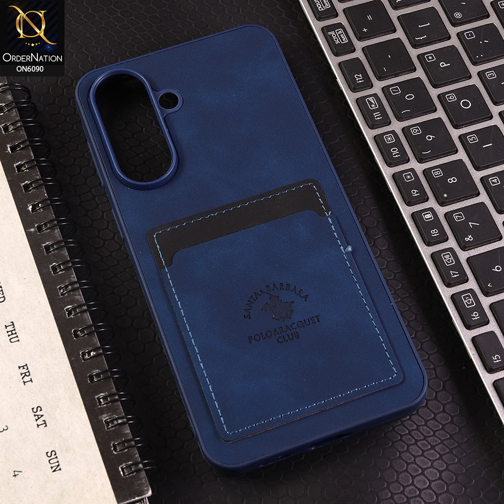 Samsung Galaxy A57 Cover - Blue - Premium Leather Card Pocket Protective Case