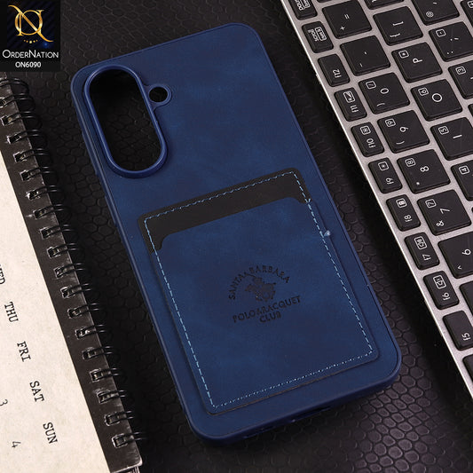 Samsung Galaxy A57 Cover - Blue - Premium Leather Card Pocket Protective Case