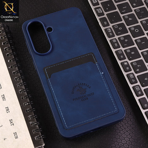 Samsung Galaxy A57 Cover - Blue - Premium Leather Card Pocket Protective Case