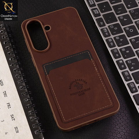 Samsung Galaxy A57 Cover - Dark Brown - Premium Leather Card Pocket Protective Case