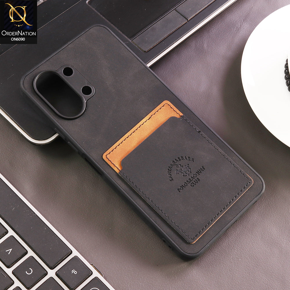 Tecno Spark Go 3 Cover - Black - Premium Leather Card Pocket Protective Case