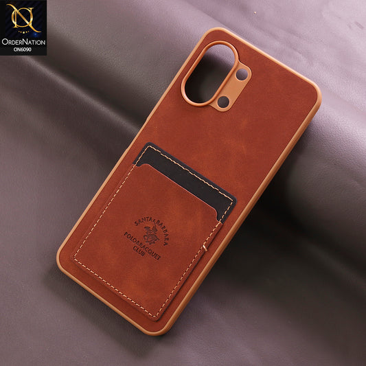 Tecno Spark Go 3 Cover - Dark Brown - Premium Leather Card Pocket Protective Case