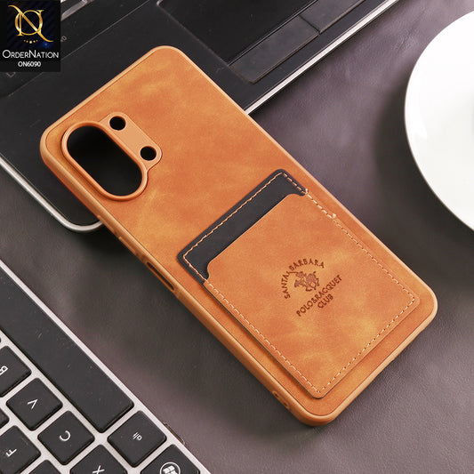 Tecno Spark Go 3 Cover - Light Brown - Premium Leather Card Pocket Protective Case