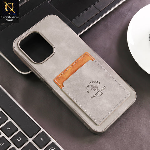 Vivo Y31d Cover - Gray - Premium Leather Card Pocket Protective Case