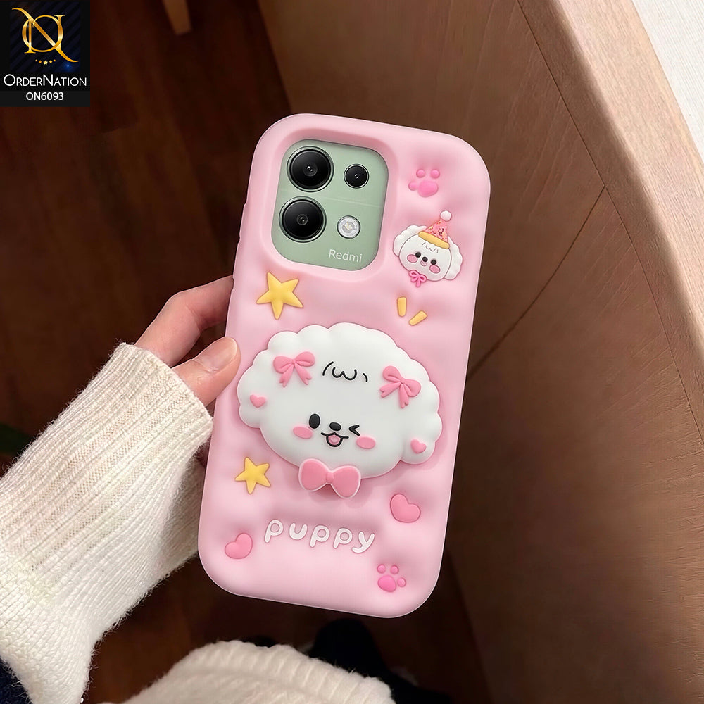 Xiaomi Redmi Note 13 4G Cover - Pink - Aesthetic 3D Silicone Shockproof Luxury Cover