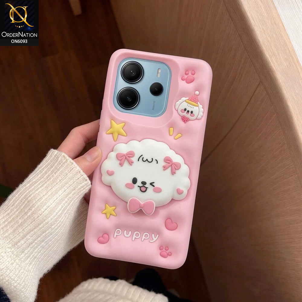 Xiaomi Redmi Note 14 4G Cover - Pink - Aesthetic 3D Silicone Shockproof Luxury Cover