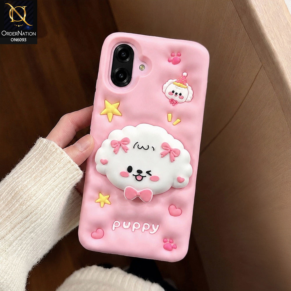 Samsung Galaxy A06 Cover - Pink - Aesthetic 3D Silicone Shockproof Luxury Cover