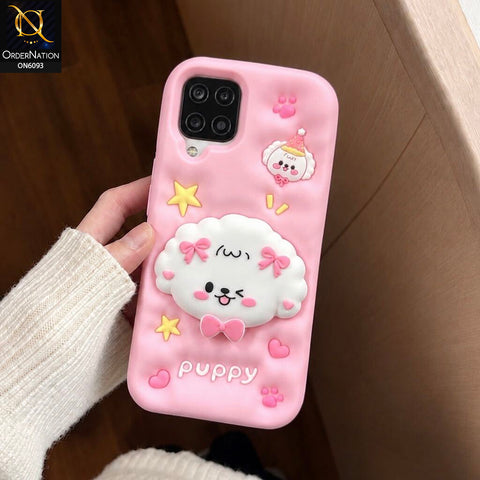 Samsung Galaxy A12 Cover - Pink - Aesthetic 3D Silicone Shockproof Luxury Cover