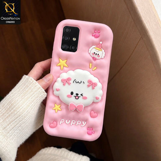 Samsung Galaxy A51 Cover - Pink - Aesthetic 3D Silicone Shockproof Luxury Cover
