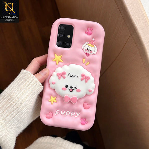 Samsung Galaxy A51 Cover - Pink - Aesthetic 3D Silicone Shockproof Luxury Cover
