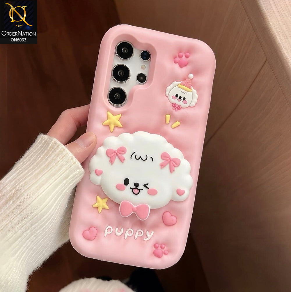 Samsung Galaxy S23 Ultra Cover - Pink - Aesthetic 3D Silicone Shockproof Luxury Cover