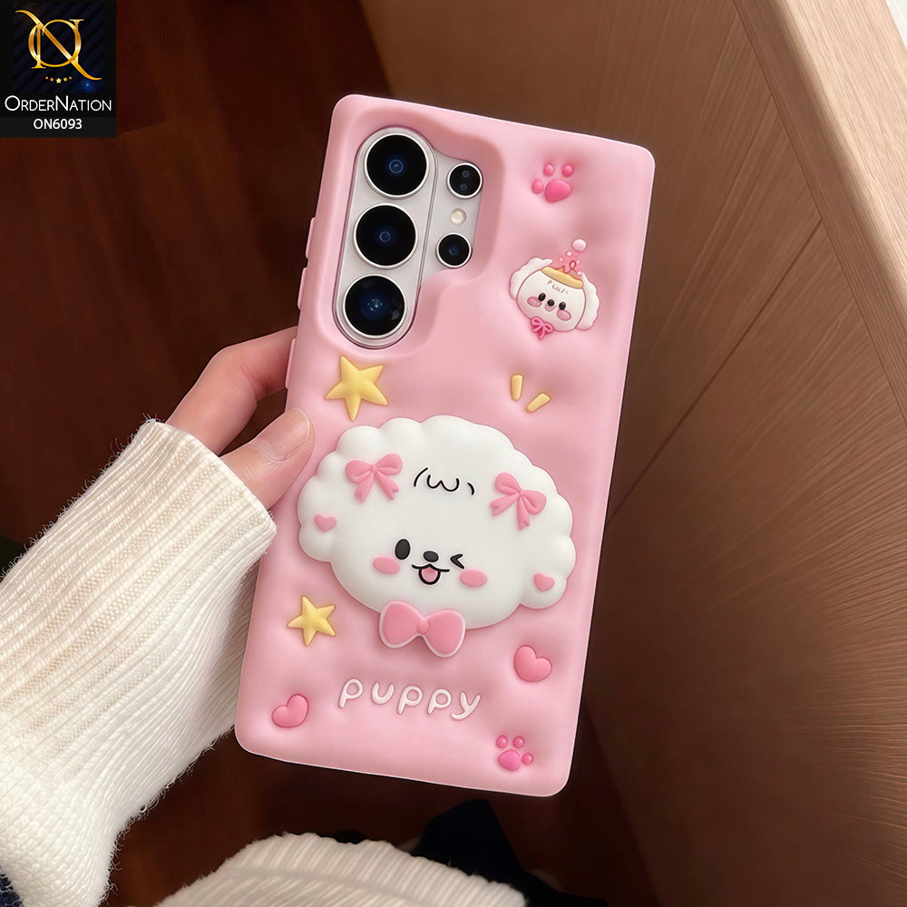 Samsung Galaxy S24 Ultra Cover - Pink - Aesthetic 3D Silicone Shockproof Luxury Cover