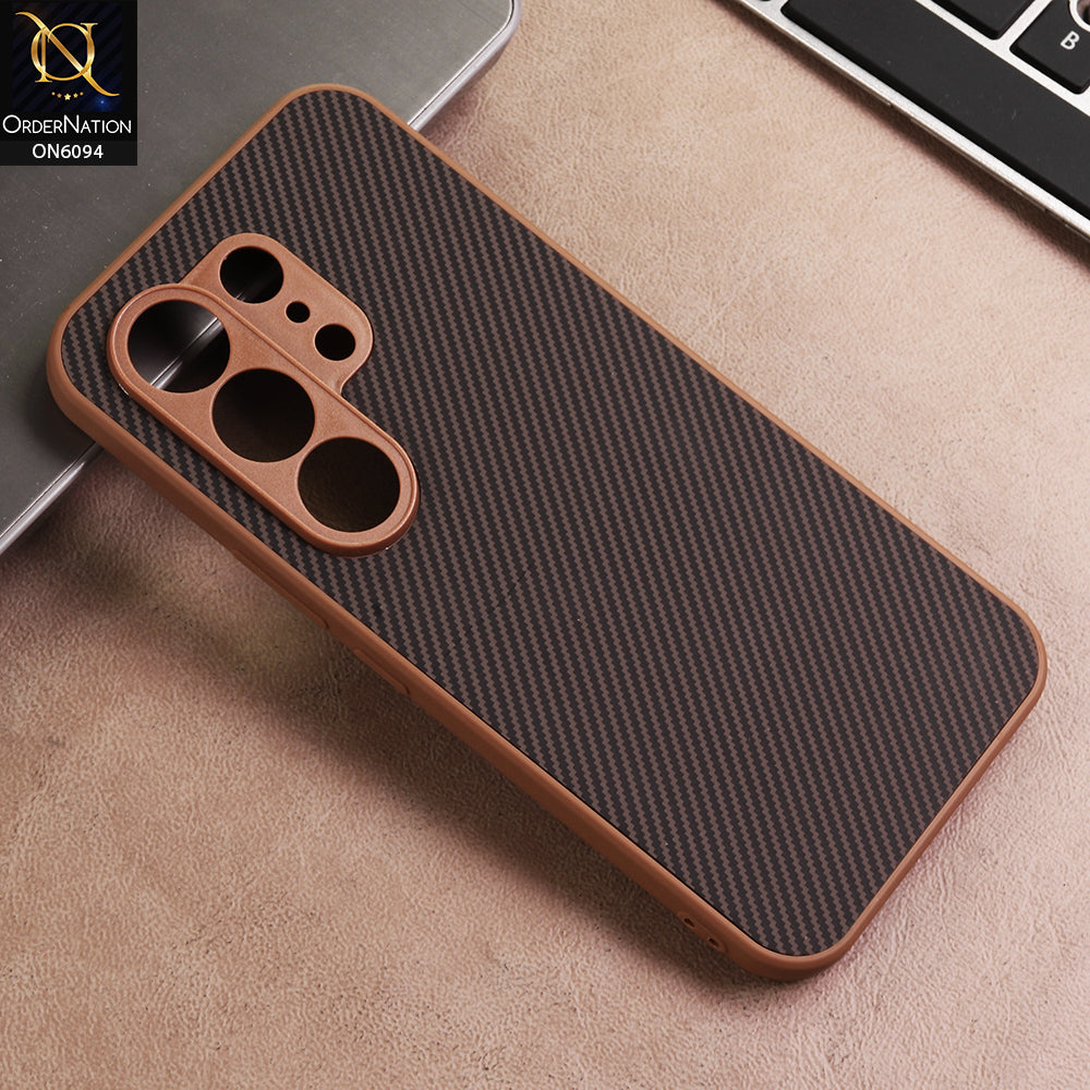 Tecno Camon 50 Pro 4G Cover - Brown - New Deluxe High Quality Matte Soft Tpu Carbon Fiber Texture Case
