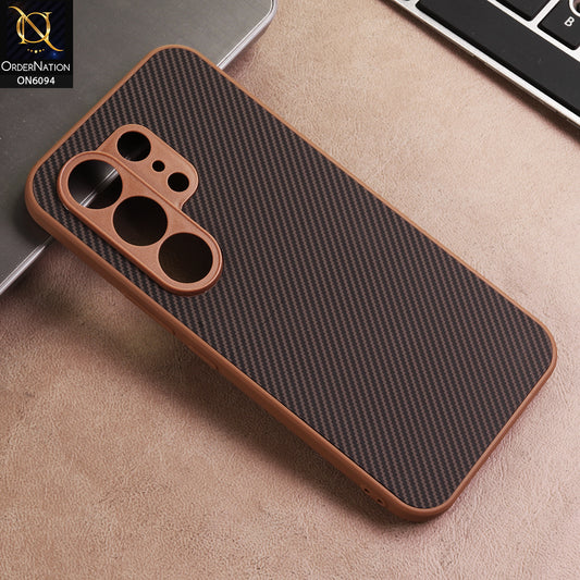Tecno Camon 50 Ultra Cover - Brown - New Deluxe High Quality Matte Soft Tpu Carbon Fiber Texture Case