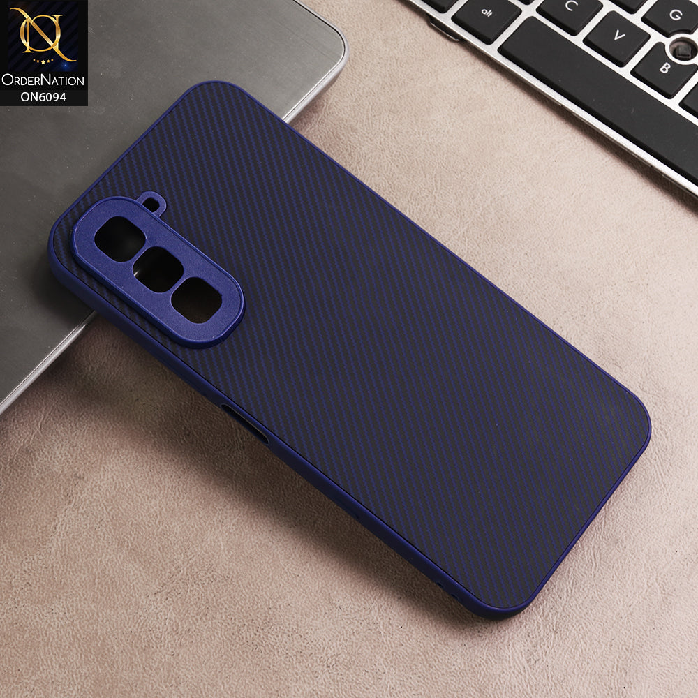 Infinix Hot 70 Cover - Blue - New Deluxe High Quality Matte Soft Tpu Carbon Fiber Texture Case