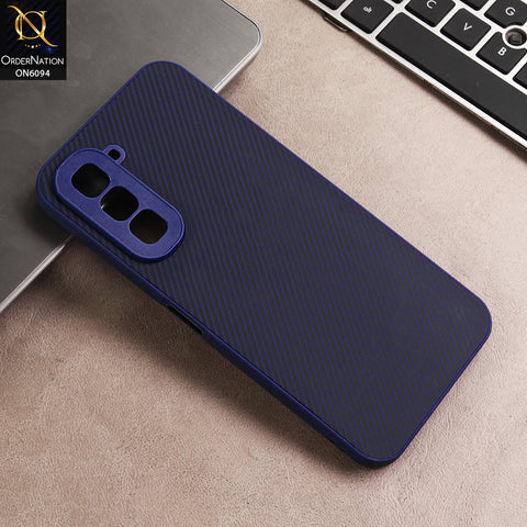 Infinix Hot 70 Cover - Blue - New Deluxe High Quality Matte Soft Tpu Carbon Fiber Texture Case