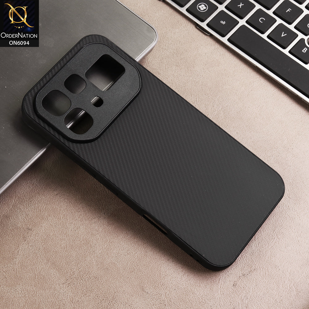 Infinix Note 60 Cover - Black - New Deluxe High Quality Matte Soft Tpu Carbon Fiber Texture Case
