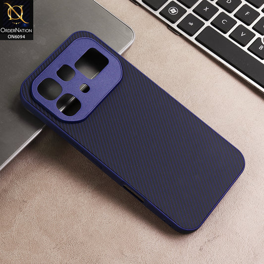 Infinix Note 60 Pro Cover - Blue - New Deluxe High Quality Matte Soft Tpu Carbon Fiber Texture Case