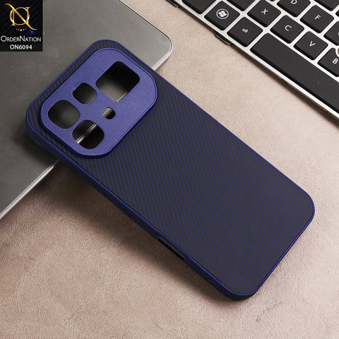 Infinix Note 60 Cover - Blue - New Deluxe High Quality Matte Soft Tpu Carbon Fiber Texture Case