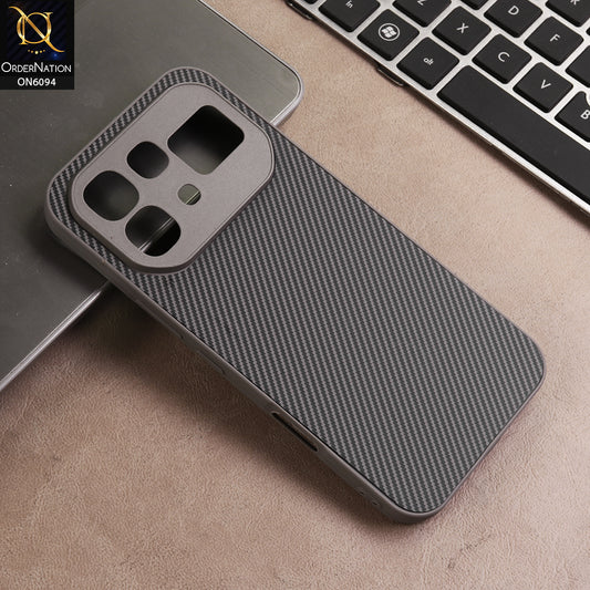 Infinix Note 60 Pro Cover - Gray - New Deluxe High Quality Matte Soft Tpu Carbon Fiber Texture Case