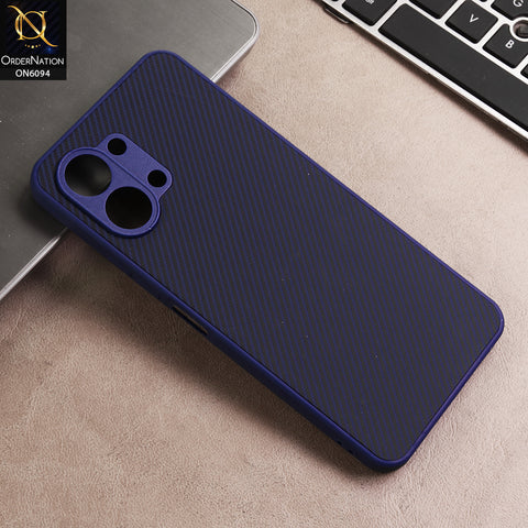 Tecno Spark Go 3 Cover - Blue - New Deluxe High Quality Matte Soft Tpu Carbon Fiber Texture Case