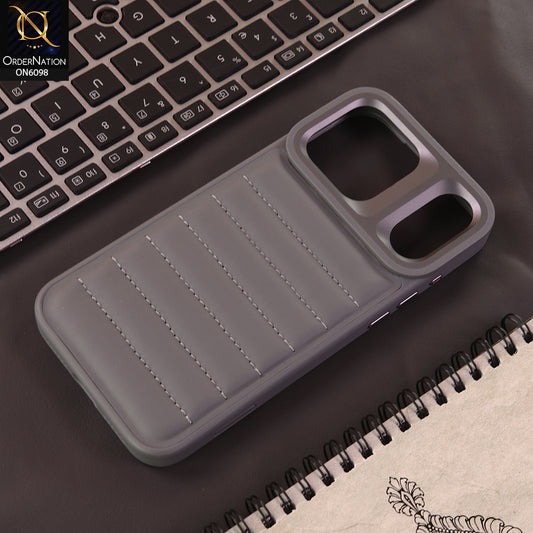 iPhone 17 Pro Max Cover  - Gray - Premium Quality Linear Quilted Texture Mobile Cover | Stylish Protective Shockproof Back Case