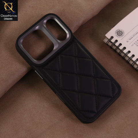 iPhone 17 Pro Cover  - Black - Premium Quality Quilted Texture Mobile Cover | Stylish Protective Shockproof Back Case