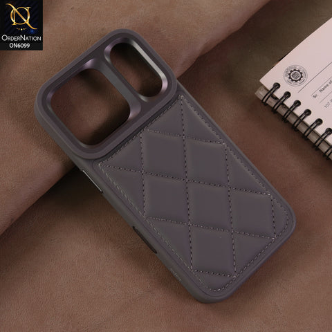 iPhone 17 Pro Max Cover  - Gray - Premium Quality Quilted Texture Mobile Cover | Stylish Protective Shockproof Back Case