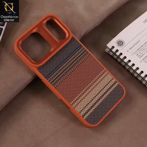 iPhone 17 Pro Max Cover  - Orange - Classic Grid-Texture Protective Mobile Jacket | Premium Matte Finish Back Case