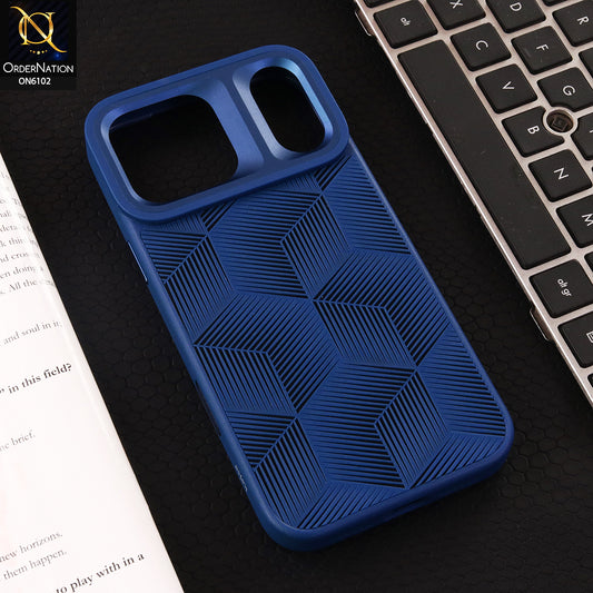 iPhone 17 Pro Max Cover - Blue - Premium 3D Geometric Textured Shockproof Phone Case with Camera Protection