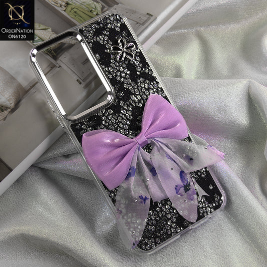Xiaomi Redmi A7 Pro Cover - Black - Shockproof Clear Edge Bumper Case with Premium Glitter & 3D Ribbon Cover