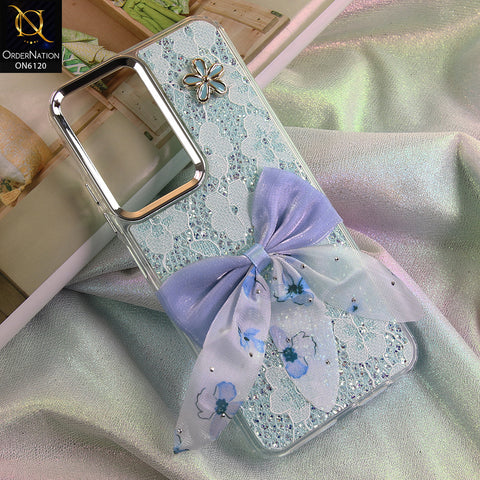 Xiaomi Redmi A7 Pro Cover - Green - Shockproof Clear Edge Bumper Case with Premium Glitter & 3D Ribbon Cover