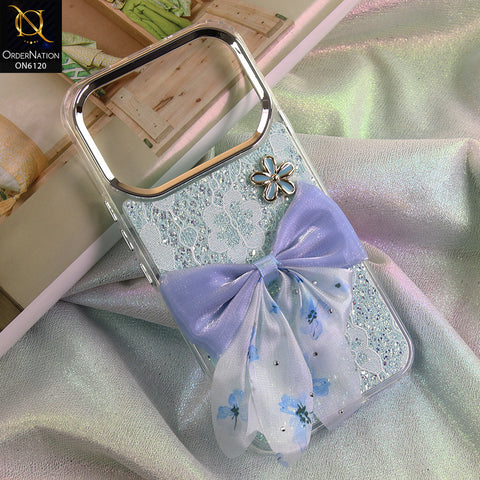 Infinix Note 60 Cover - Green - Shockproof Clear Edge Bumper Case with Premium Glitter & 3D Ribbon Cover