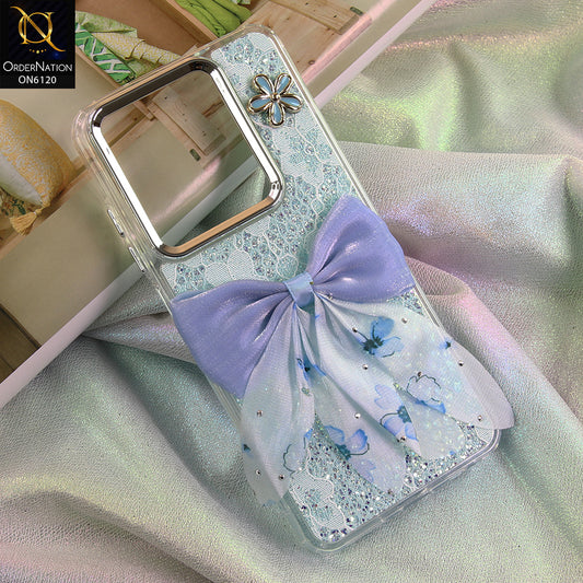 Infinix Smart 8 Cover - Green - Shockproof Clear Edge Bumper Case with Premium Glitter & 3D Ribbon Cover