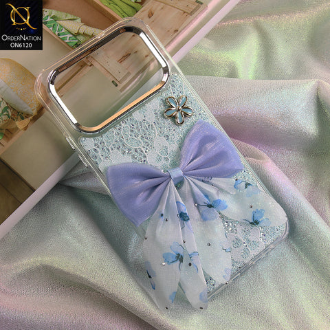 Tecno Spark 50 4G Cover - Green - Shockproof Clear Edge Bumper Case with Premium Glitter & 3D Ribbon Cover