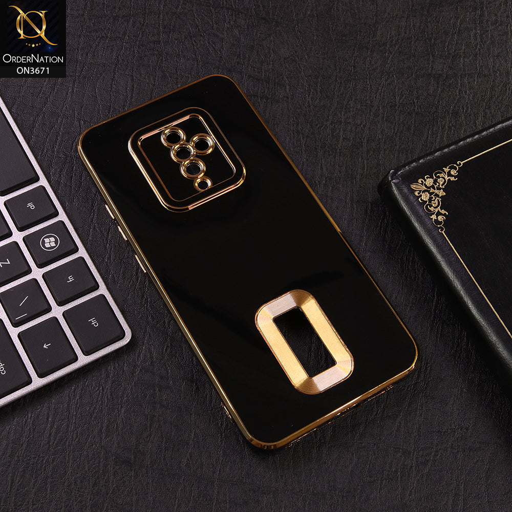 Vivo S1 Pro Cover - Black - Shockproof Clear Edge Bumper Case with Premium Glitter & 3D Ribbon Cover