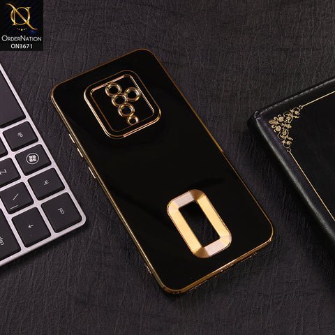 Vivo S1 Pro Cover - Black - Shockproof Clear Edge Bumper Case with Premium Glitter & 3D Ribbon Cover
