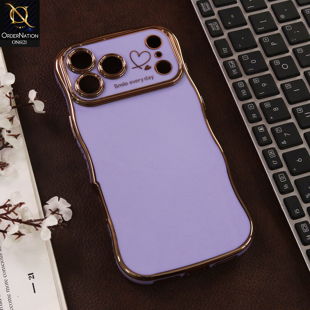 iPhone 17 Pro Max Cover - Purple - Luxury Electroplated Heart Design Glossy Shockproof Phone Case with Camera Lens Protection