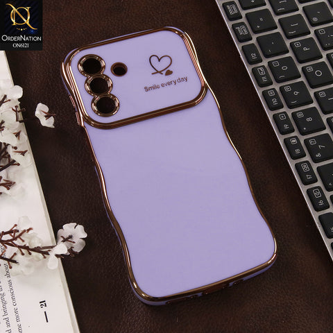 Samsung Galaxy A56 Cover - Purple - Luxury Electroplated Heart Design Glossy Shockproof Phone Case with Camera Lens Protection
