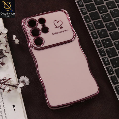 Samsung Galaxy S26 Ultra Cover - Light Pink - Luxury Electroplated Heart Design Glossy Shockproof Phone Case with Camera Lens Protection
