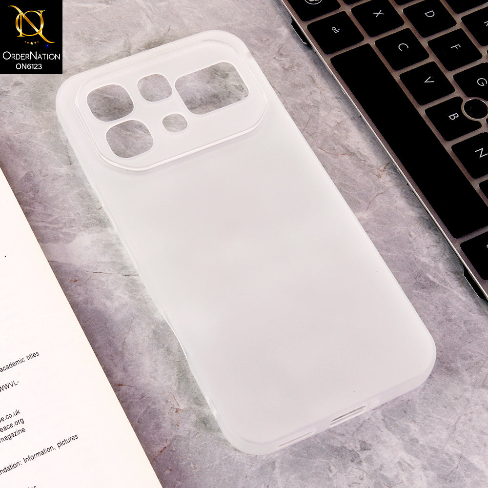 Infinix Note 60 Pro Cover - White - Luxury Slim Fit Frosted Smoke Matte Back Cover