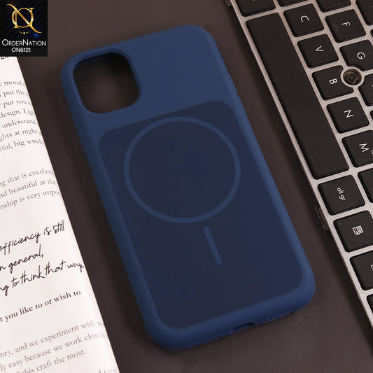 iPhone 11 Cover - Blue - Premium Magnetic Frosted Matte Phone Case with Shockproof Protection & Wireless Charging Compatible