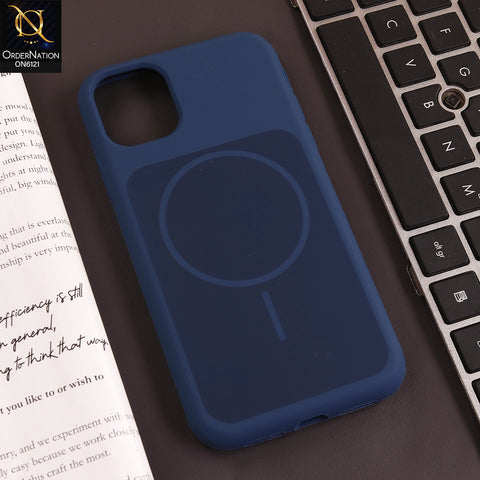 iPhone 11 Cover - Blue - Premium Magnetic Frosted Matte Phone Case with Shockproof Protection & Wireless Charging Compatible