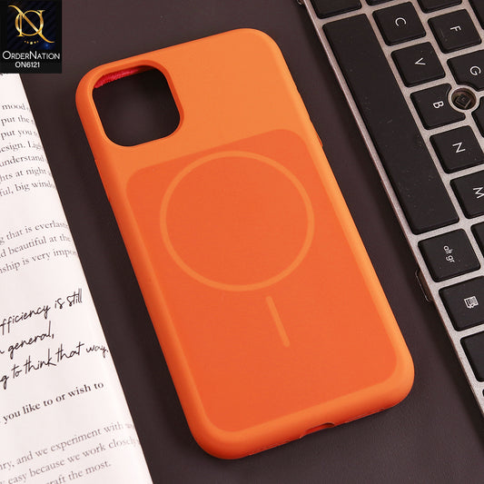 iPhone 11 Cover - Orange - Premium Magnetic Frosted Matte Phone Case with Shockproof Protection & Wireless Charging Compatible