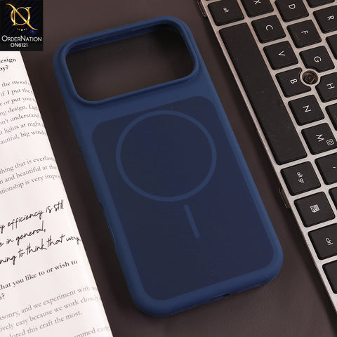 iPhone 17 Pro Max Cover - Blue - Premium Magnetic Frosted Matte Phone Case with Shockproof Protection & Wireless Charging Compatible