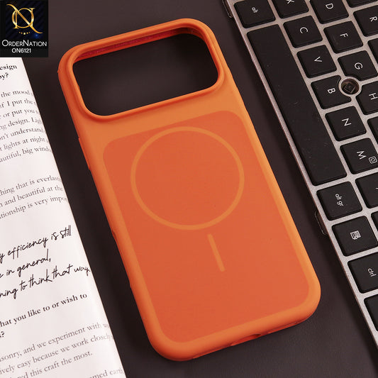 iPhone 17 Pro Max Cover - Orange - Premium Magnetic Frosted Matte Phone Case with Shockproof Protection & Wireless Charging Compatible